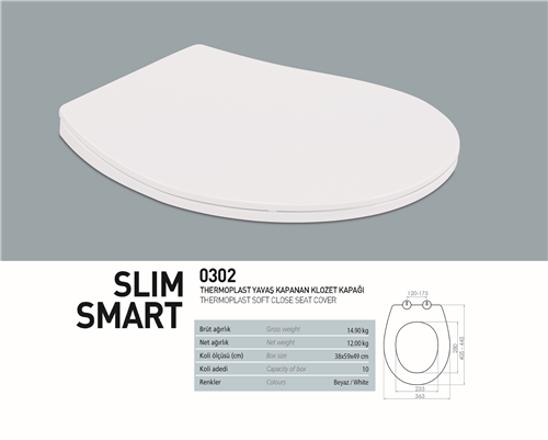 NKP SLİM SMART YAVAŞ KAPANAN KLOZET KAPAK (THERMOPLAST)